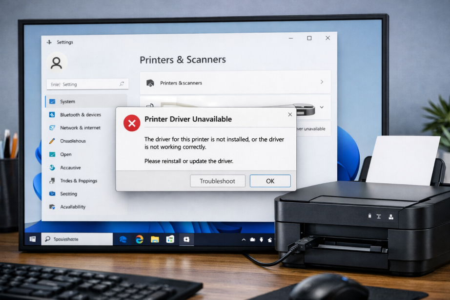 fix printer driver unavailable windows 11 error