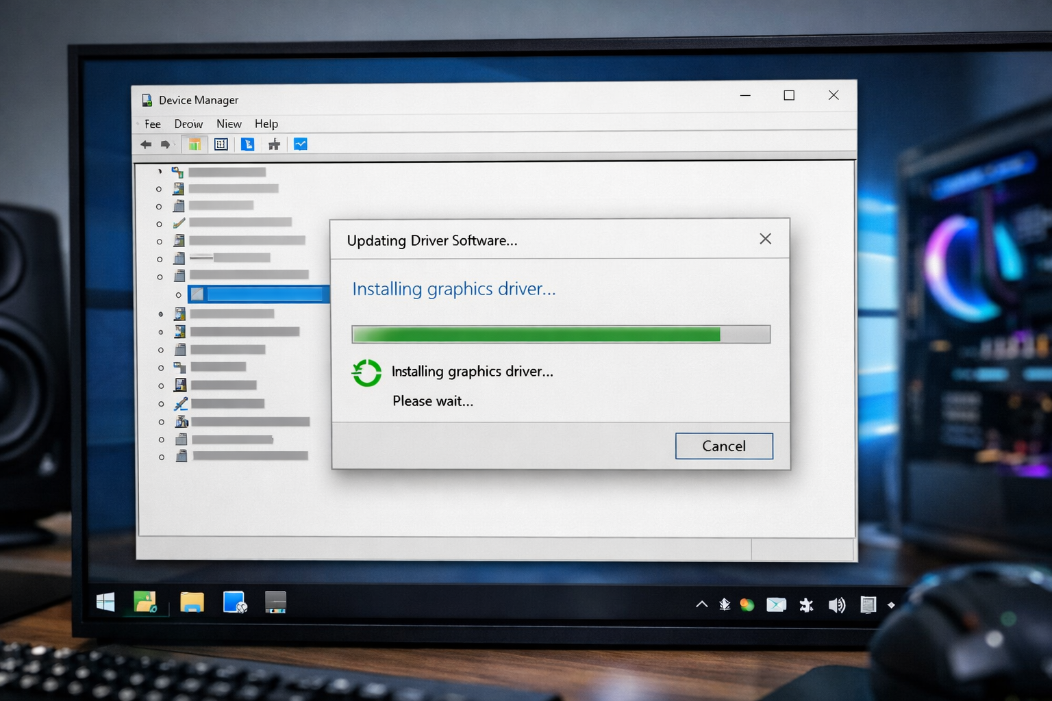 update graphics driver device manager windows