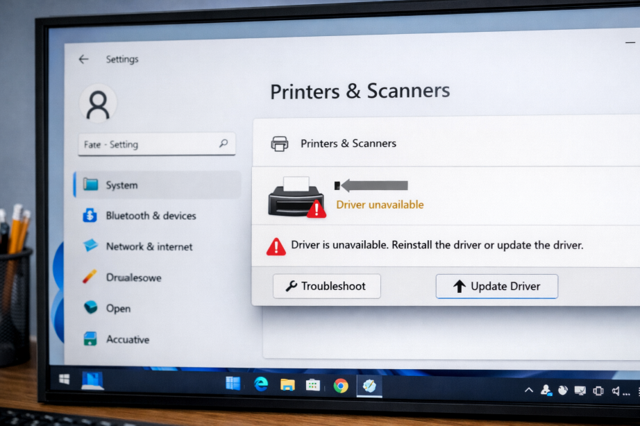printer driver unavailable error windows fix